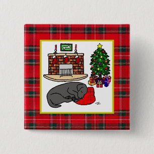 Chapa Cuadrada Pernos negros del navidad del labrador retriever