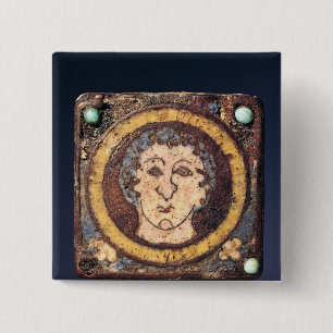 Chapa Cuadrada Peroné con la cara de un hombre joven