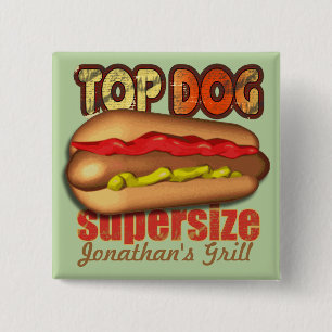 Chapa Cuadrada Perrito caliente del perro superior personalizado