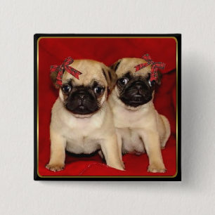 Chapa Cuadrada Perritos del barro amasado del navidad