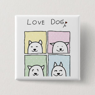 Chapa Cuadrada Perro de amor