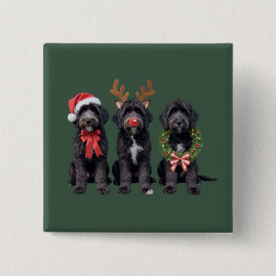 Chapa Cuadrada Perro de Navidad Goldendoodle Negro Doodle Mamá In