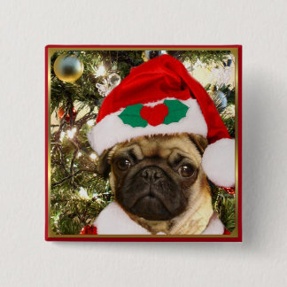 Chapa Cuadrada Perro del barro amasado del navidad