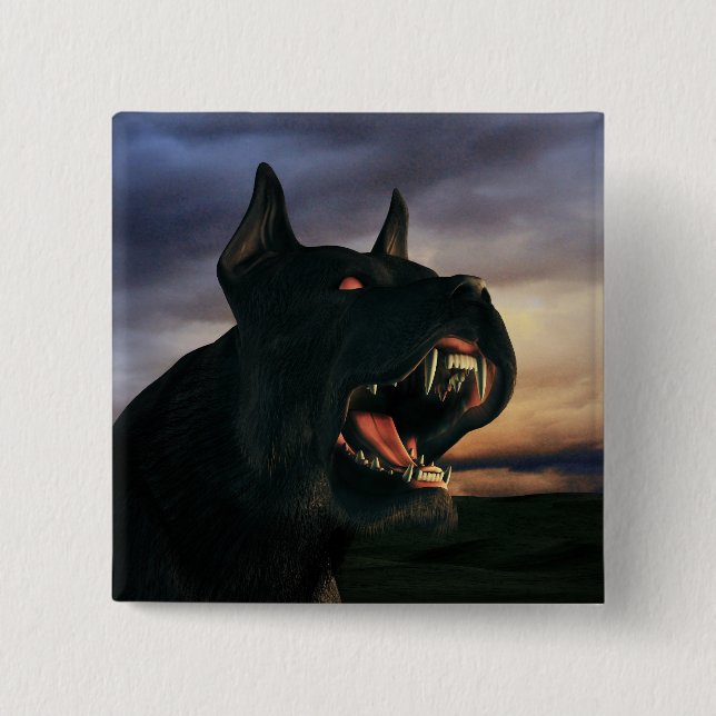 Chapa Cuadrada Perro grande y negro (Anverso)