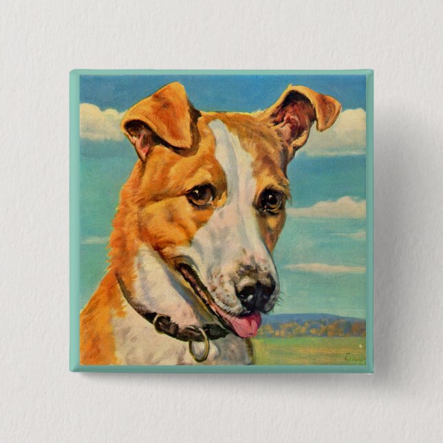 Chapa Cuadrada perro guapo (Anverso)