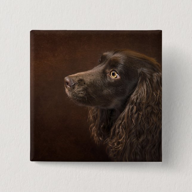 Chapa Cuadrada Perro moreno (Anverso)