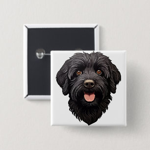 Chapa Cuadrada Perro negro Labradoodle