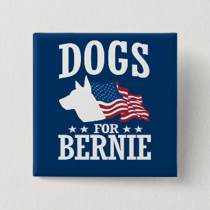 CHAPA CUADRADA PERROS PARA BERNIE SANDERS