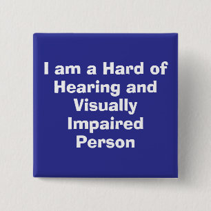 Chapa Cuadrada Persona con discapacidad auditiva y visual azul