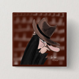 Chapa Cuadrada Personaje de dibujos animados villano furtivo