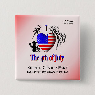 Chapa Cuadrada Personaliza Pins Empresariales 4 de Julio