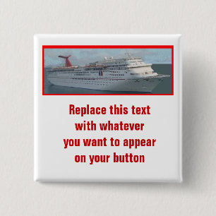 Chapa Cuadrada Personalizable Button-CIM1a del barco de cruceros