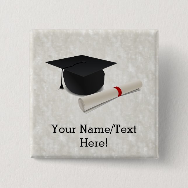 Chapa Cuadrada Personalizable de Diploma de Título de Graduación (Anverso)