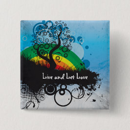 Chapa Cuadrada Personalizable del árbol del arco iris del Grunge