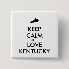 Chapa Cuadrada Personalizable MANTENER CALMA Y AMAR A KENTUCKY