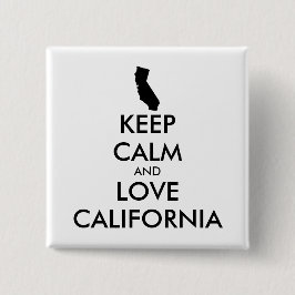 Chapa Cuadrada Personalizable MANTENER CALMA Y AMAR CALIFORNIA