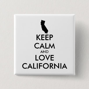 Chapa Cuadrada Personalizable MANTENER CALMA Y AMAR CALIFORNIA