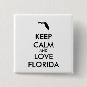 CHAPA CUADRADA PERSONALIZABLE MANTENER LA CALMA Y AMAR A FLORIDA