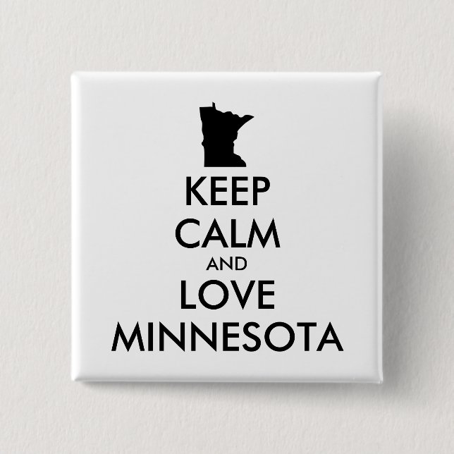 Chapa Cuadrada Personalizable MANTENGA CALMA Y AME A MINNESOTA (Anverso)