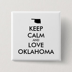 Chapa Cuadrada Personalizable MANTENGA CALMA Y AME A OKLAHOMA