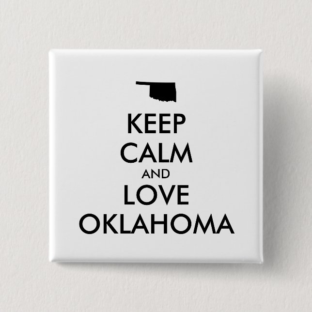 Chapa Cuadrada Personalizable MANTENGA CALMA Y AME A OKLAHOMA (Anverso)