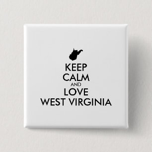 Chapa Cuadrada Personalizable MANTENGA CALMA Y AME A VIRGINIA OCC