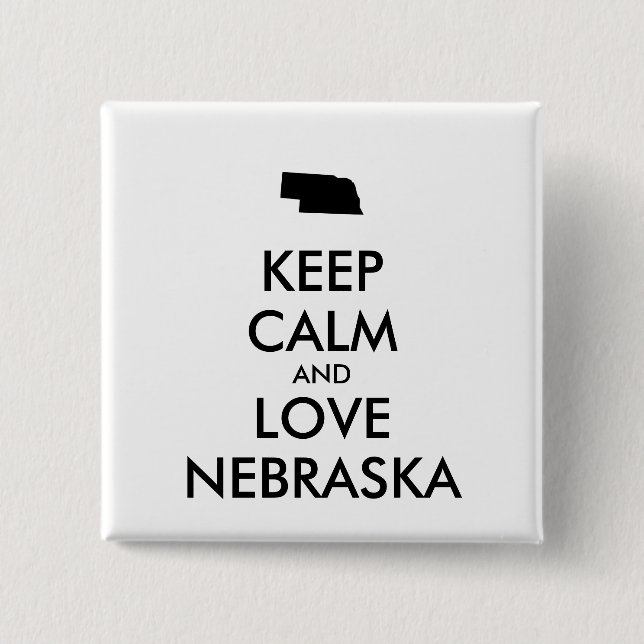 Chapa Cuadrada Personalizable MANTENGA LA CALMA Y AME A NEBRASKA (Anverso)