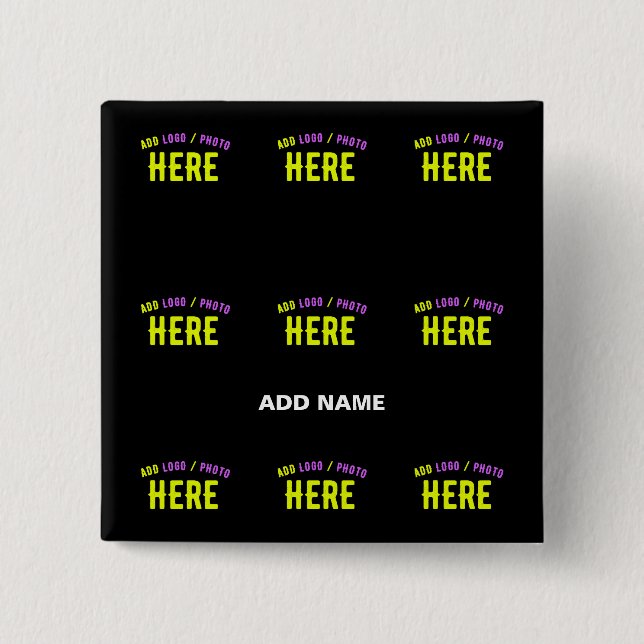 CHAPA CUADRADA PERSONALIZABLE MODERNO ESTILO NEGRO VERIFICADO MAR (Anverso)