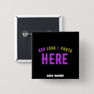 CHAPA CUADRADA PERSONALIZABLE MODERNO ESTILO NEGRO VERIFICADO MAR
