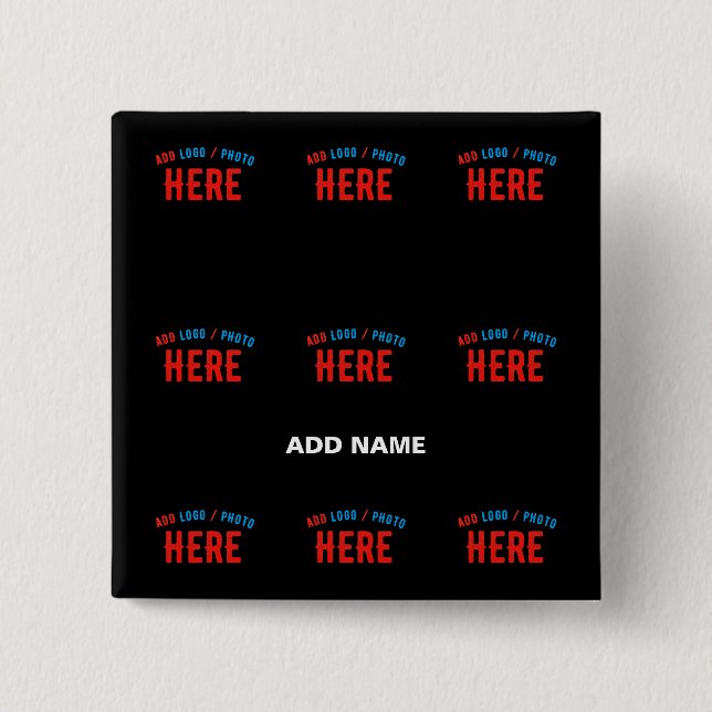 CHAPA CUADRADA PERSONALIZABLE MODERNO ESTILO NEGRO VERIFICADO MAR (Anverso)