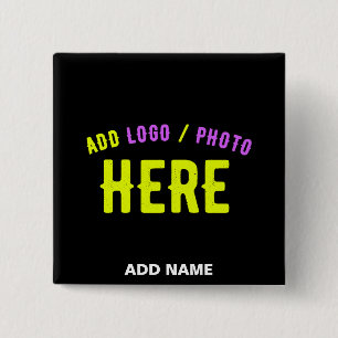 CHAPA CUADRADA PERSONALIZABLE MODERNO ESTILO NEGRO VERIFICADO MAR