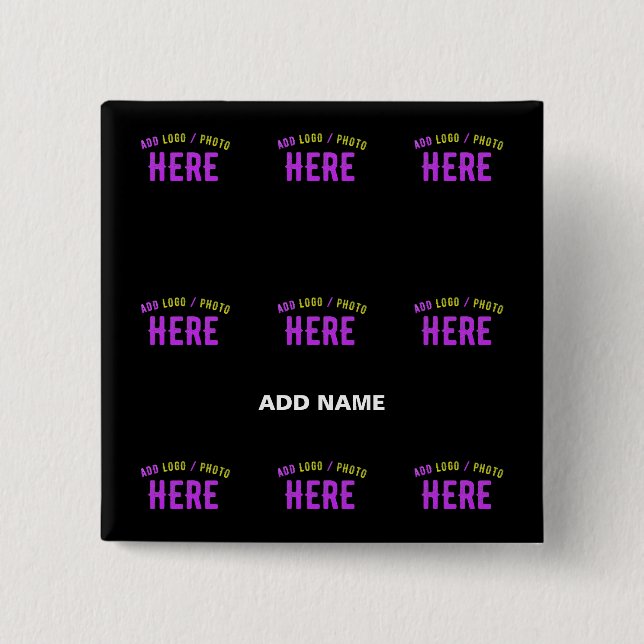 CHAPA CUADRADA PERSONALIZABLE MODERNO ESTILO NEGRO VERIFICADO MAR (Anverso)