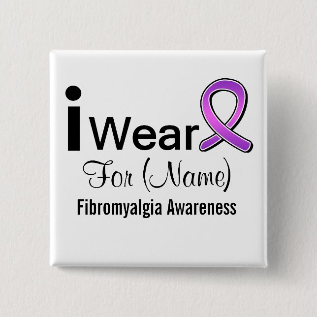 Chapa Cuadrada Personalizable uso una cinta fibromialgia (Anverso)