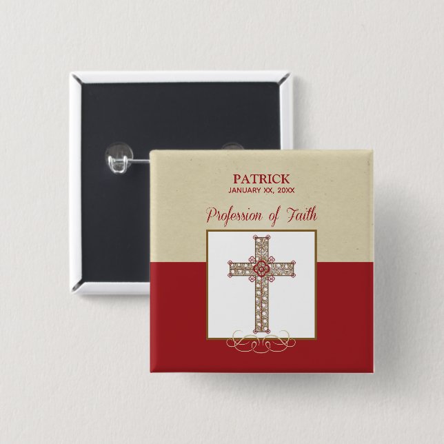 Chapa Cuadrada Personalización, bendiciones de RCIA en profesión  (Anverso y reverso)