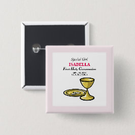 Chapa Cuadrada Personalización, Chica Especial, Primera Comunicac