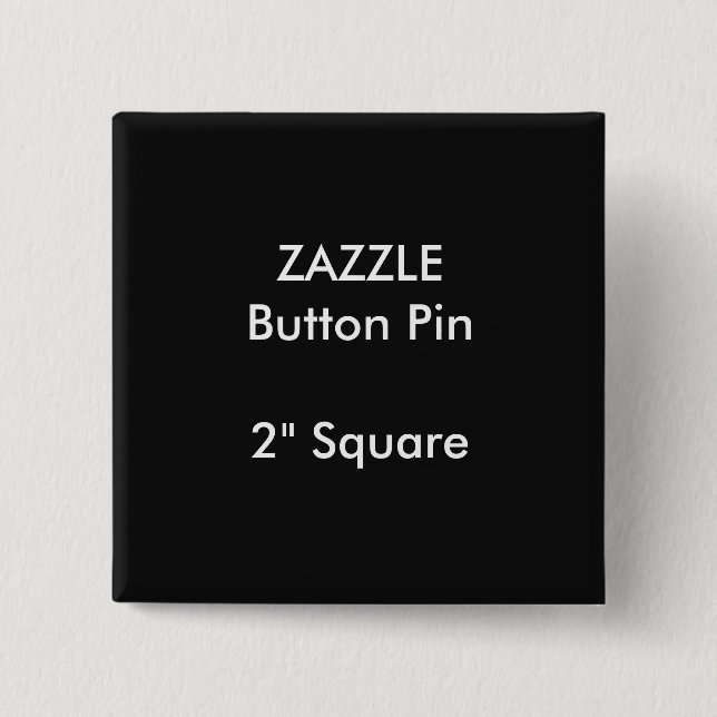 Chapa Cuadrada Personalizado 2" de ZAZZLE NEGRO cuadrado del Pin (Anverso)
