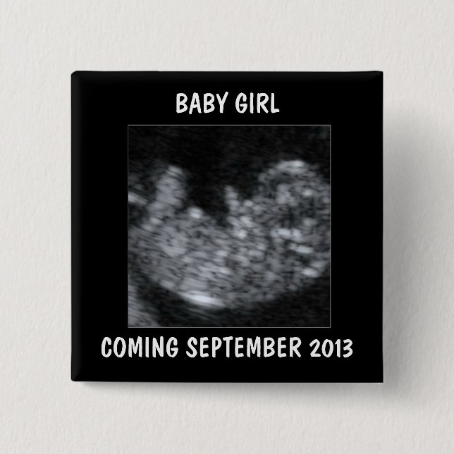 Chapa Cuadrada Personalizado Baby Ultrasound Photo (Anverso)