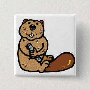Chapa Cuadrada Personalizado Beaver para el Día Internacional de