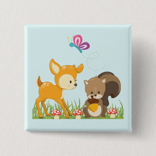 Chapa Cuadrada Personalizado caprichoso de animales salvajes