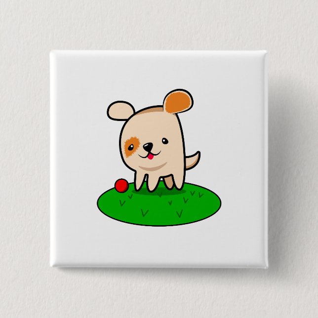 Chapa Cuadrada Personalizado de cachorros (Anverso)