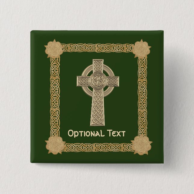 Chapa Cuadrada Personalizado de cruces celtas (Anverso)