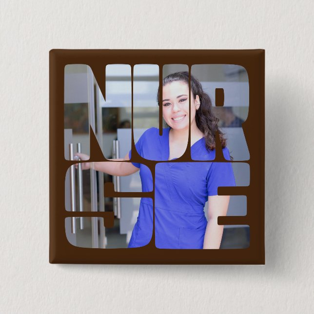 Chapa Cuadrada personalizado de enfermería (Anverso)