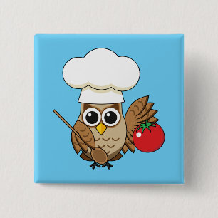 Chapa Cuadrada Personalizado de Lechuza Cocina