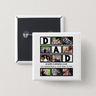 Chapa Cuadrada Personalizado elegante Feliz Día de los Padres 9 C