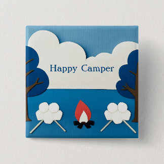 Chapa Cuadrada Personalizado Feliz Campista Fogata Malvaviscos Ca