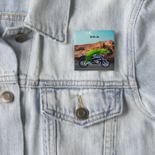 Chapa Cuadrada Personalizado Gecko Rider en la autopista del desi