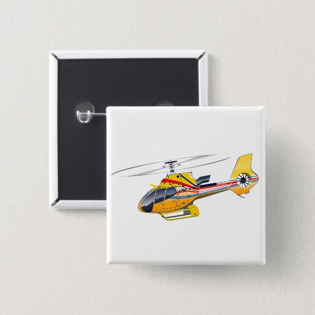 Chapa Cuadrada Personalizado Helicopter (Anverso y reverso)