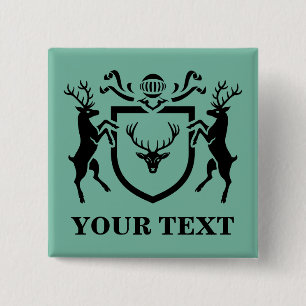 Chapa Cuadrada Personalizado Heraldic Deer Blazon