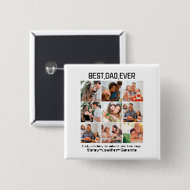 Chapa Cuadrada Personalizado Mejor Papá Nunca Padres Día 9 Collag