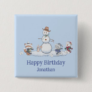 Chapa Cuadrada Personalizado Mensajes de texto bola de nieve Fies